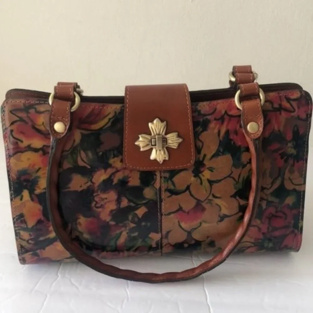 Patricia Nash Leather Rosina Summer Driving Shoulder HandBag Purse Floral